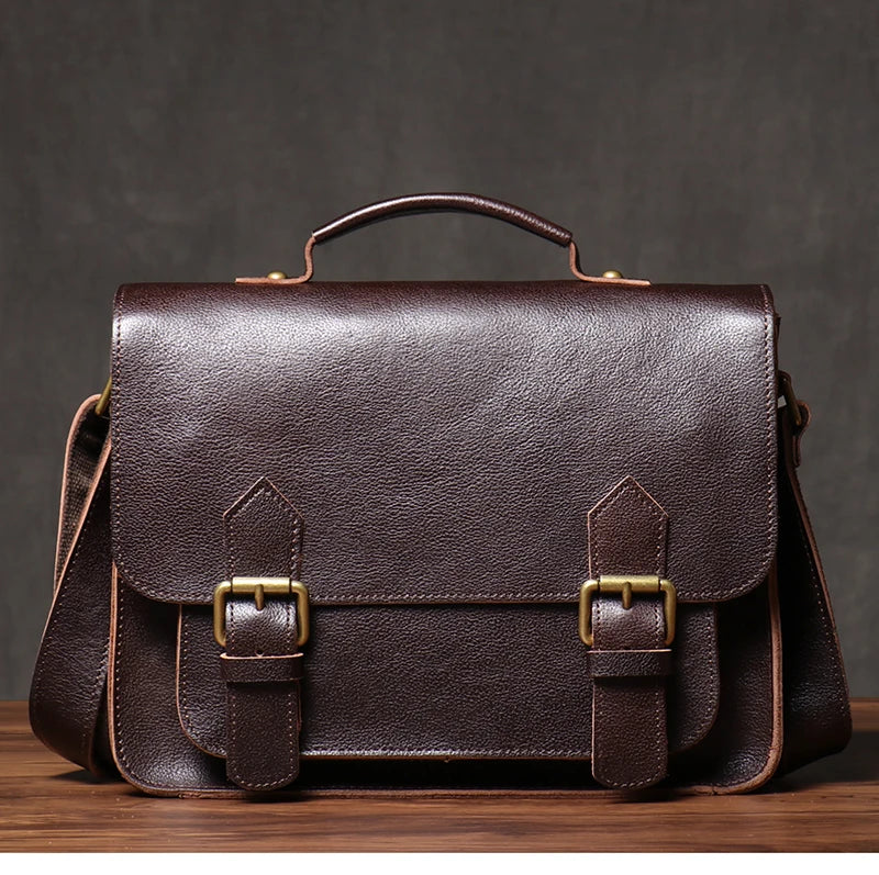 NUKA High Quality Top-Grain Cowhide Crossbody Bag Retro Unisex Messenger Bag Luxury Shoulder Bag Genuine Leather Cambridge Bags