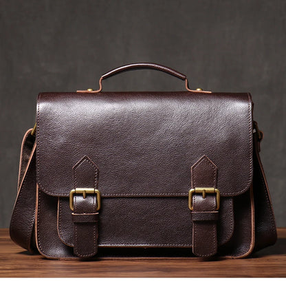NUKA High Quality Top-Grain Cowhide Crossbody Bag Retro Unisex Messenger Bag Luxury Shoulder Bag Genuine Leather Cambridge Bags