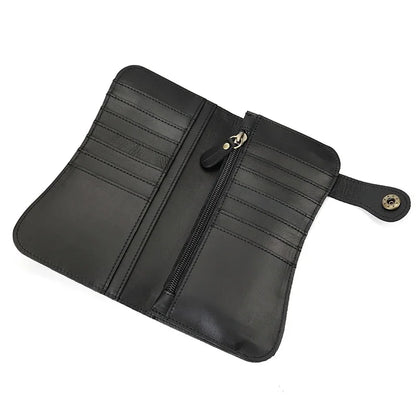 Men's Genuine Leather Wallet Chain Snap Bifold Purse Crazy Horse Leather Card Case Phone Card Holder Clutch Dragon Wallet