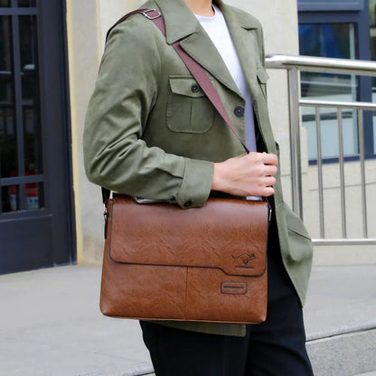 Luxury Brand Men Shoulder Bag For IPAD Leather Business Handbag Men Messenger Bag Large Side Sling Bag Fashion Man Crossbody Bag