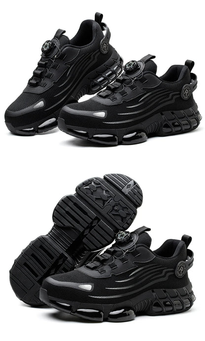 Indestructible Steel Toe Work Shoes for Men Women Rotating Button Safety Shoes Lightweight Construction Work Safety Shoes