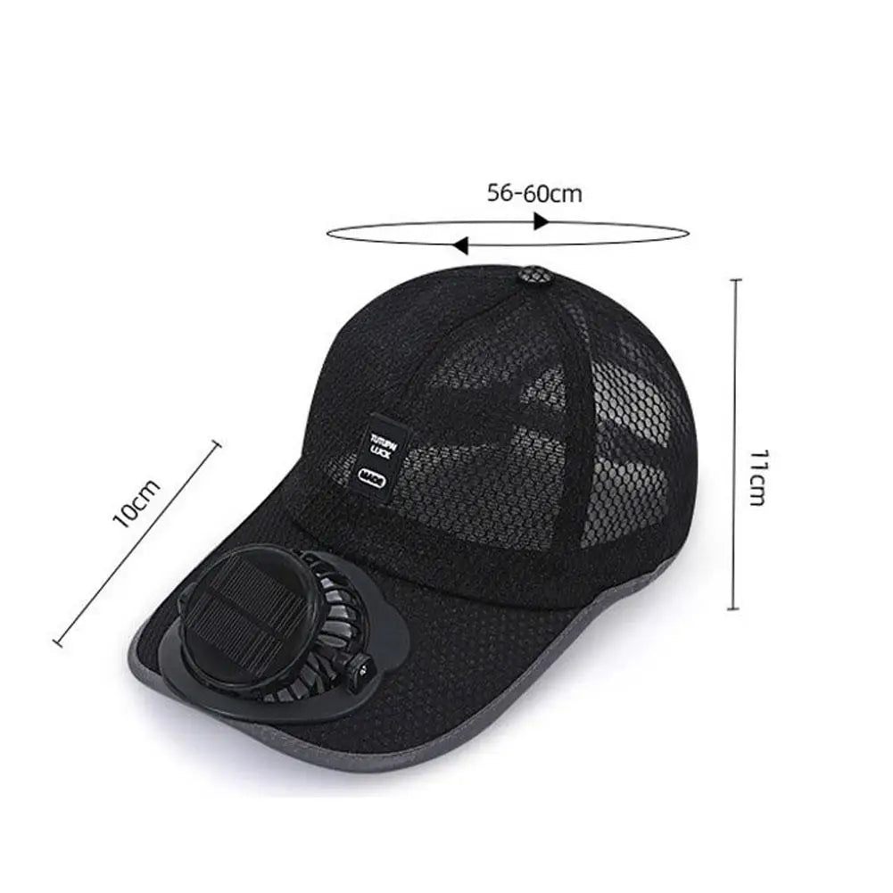 Summer Men Women Mesh Baseball Hat Sun Block Baseball Hat With Solar Fan USB Charging Fan Breathable UV Block Outdoor Sunhats