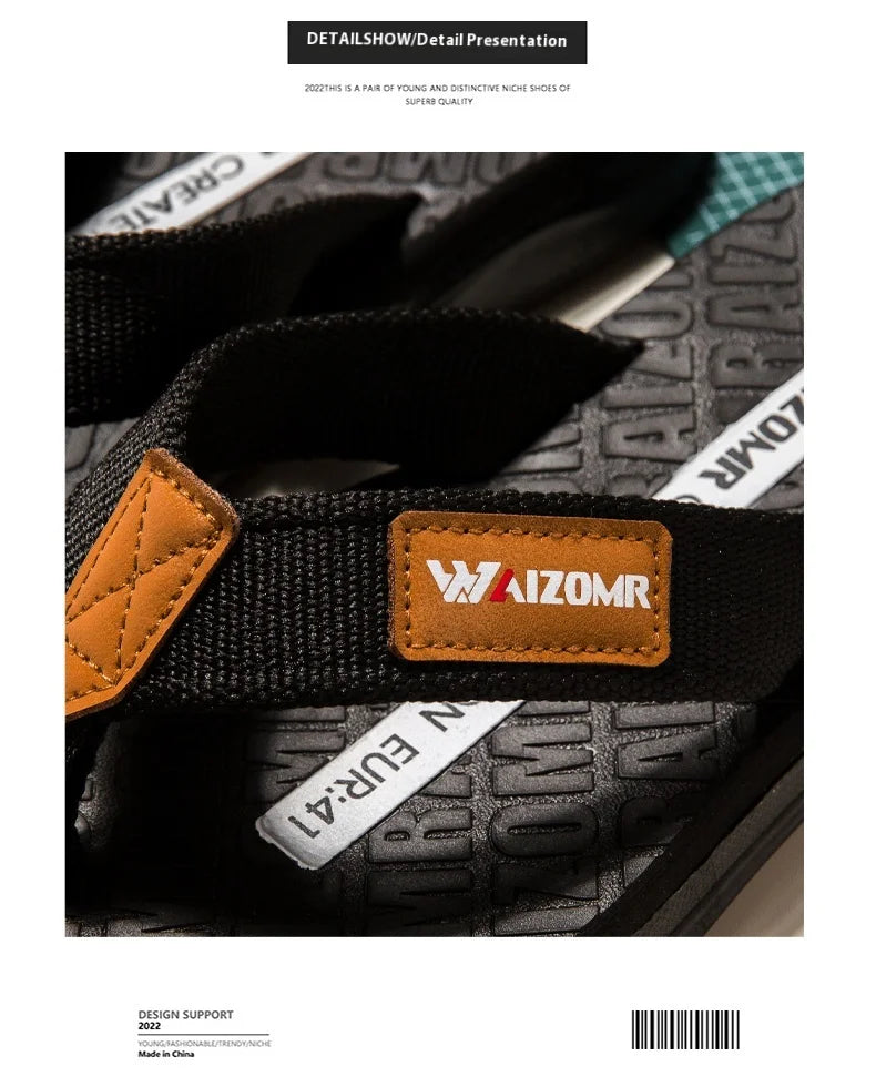 Men's flip flops summer trendy wear non-slip rubber sole sandals fashionable casual foot-clip flop comfortable beach shoes
