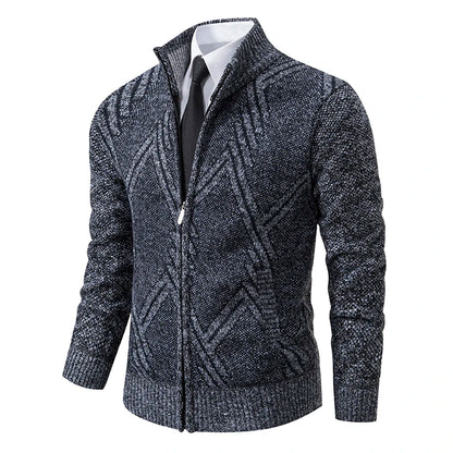 Spring Autumn Knit Cardigan Men Sweater Coat Man Clothes Brown Grey Brand Male Knitting Jackets