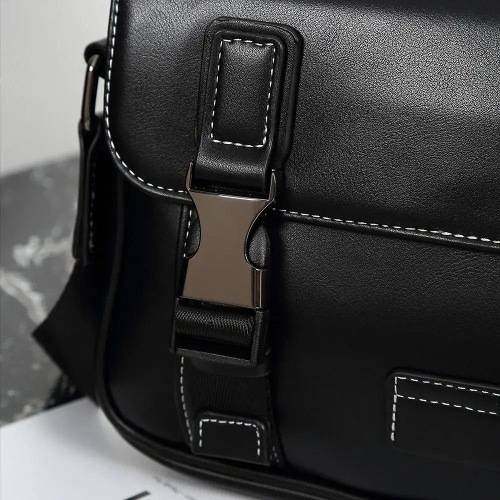 Casual PU Leather Messenger Bag Multi-pocket Design Vintage Shoulder Bag Durable Male Handbags Travel
