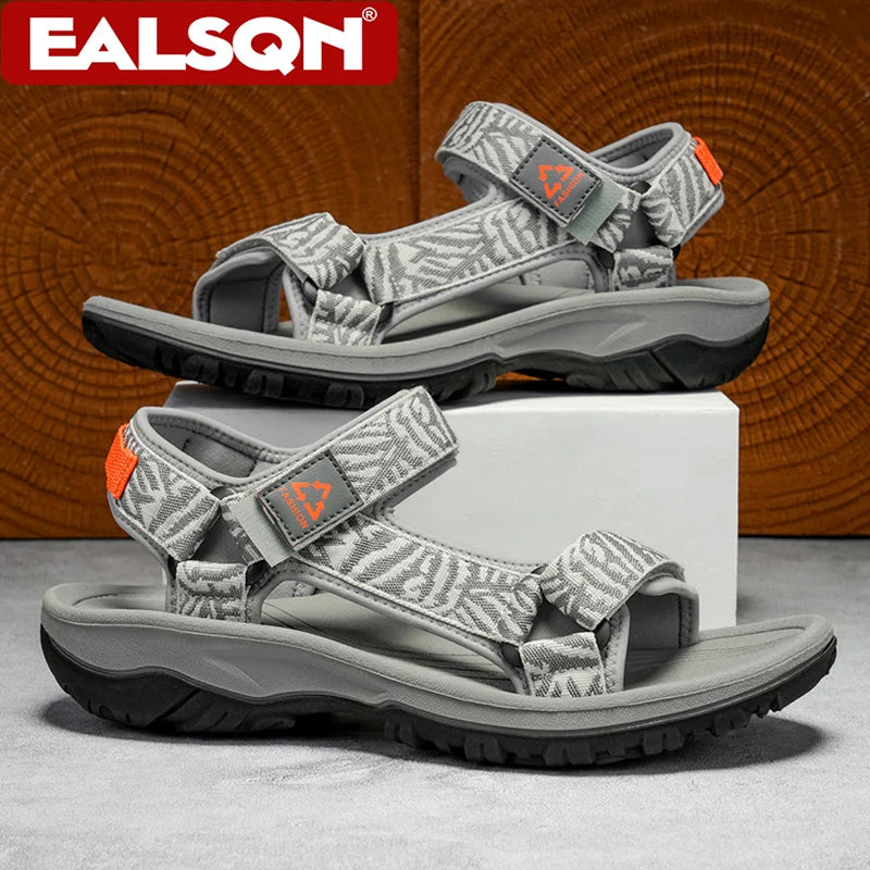 Men's Breathable Open-Toe Summer Sandals Lightweight Soft Sole Casual Beach Shoes for Outdoor Walking Non-Slip Size 40-45