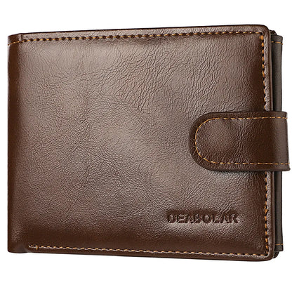 Men's Wallet Large Capacity Multi-Function Short Wallet Multi-slot Zipper Coin ID Credit Card Holder Men's Wallet
