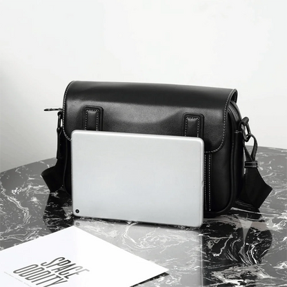 Casual PU Leather Messenger Bag Multi-pocket Design Vintage Shoulder Bag Durable Male Handbags Travel