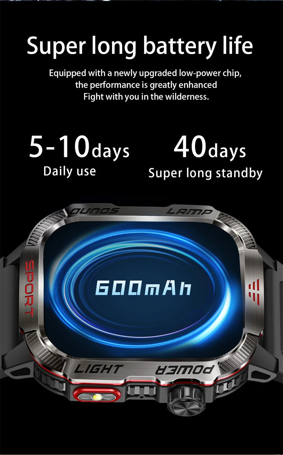2026 Military GPS Smart Watch Money Detector Light Compass Waterproof Outdoor Sport Tracker Bluetooth Call Watch with Flashlight
