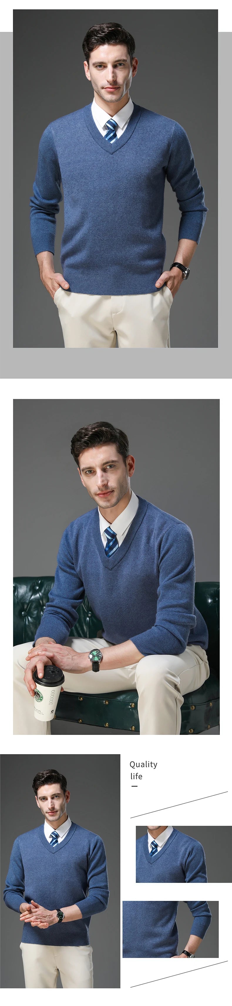 Top Grade Thick Anti-Pilling New Fashion Brand Autum Winter Knit Pullover Men Slim Fit Sweater Business Casual Woolen Jumper