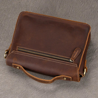 Luufan Crazy Horse Leather Men's Shoulder Bag Vintage Messenger Bags Men Male Small Travel Crossbody Bags Man Handbag Sling Bag