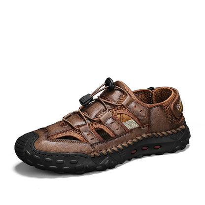 Anti-collision Toe Mens Soft Sole Summer Flats Sandals New Slippers Breathable Beach Shoes Outdoor Casual Shoe Large Size 38-48