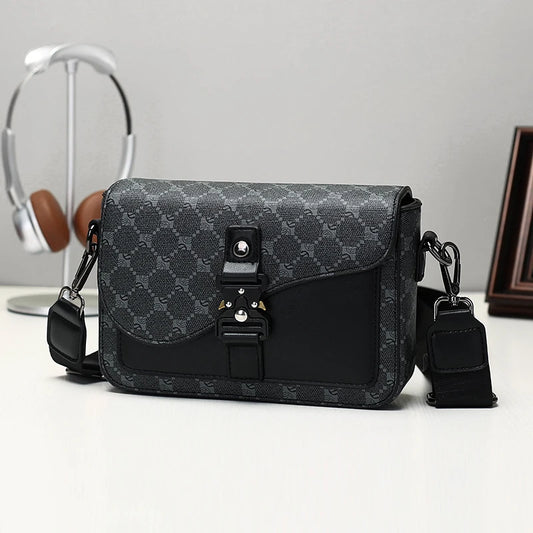 High-End Casual Shoulder Bag for Commuting Business Waterproof Daily Sling Bag Fashionable Jacquard Pattern Men's Crossbody Bag