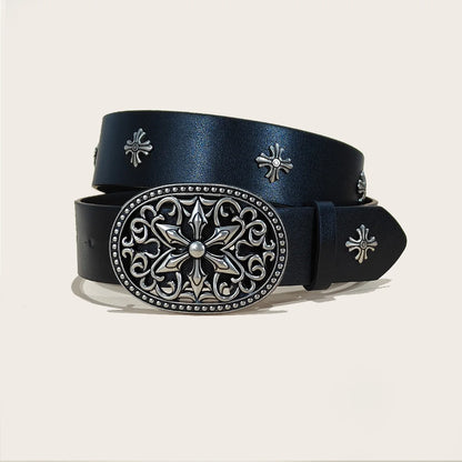 Fashion Punk Belt Cross Melancholic Second-generation Belt Design High Quality Gothic Accessories Plus Size Belt for Men Women