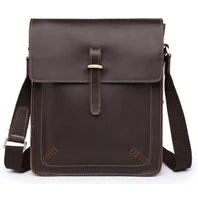 Vintage Military Canvas + Genuine Leather Men Shoulder Bag Sling Crossbody Bag Tote Handbag Men Canvas Messenger Bag  Leisure