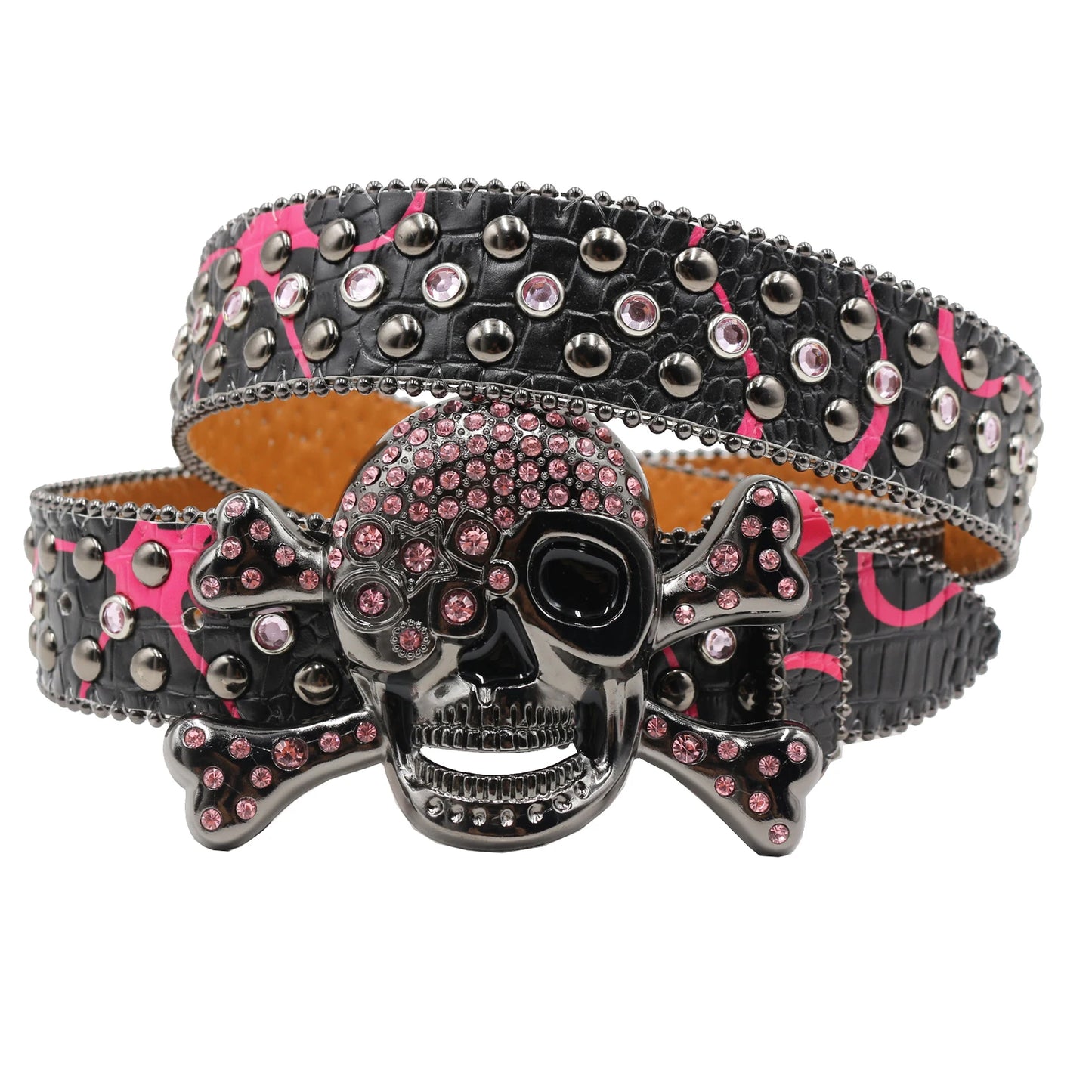Rhinestone belt Skull Designer Belt Fashion Luxury Mens Belt and Lady Leather Decorated with Colorful Diamonds
