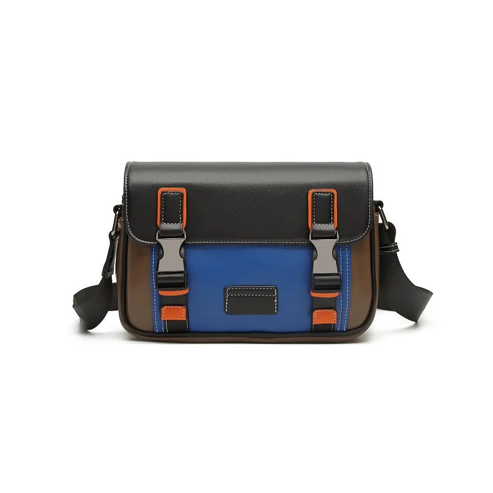 Casual PU Leather Messenger Bag Multi-pocket Design Vintage Shoulder Bag Durable Male Handbags Travel
