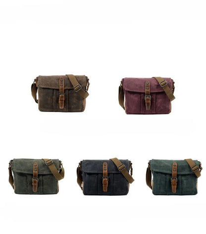 Retro crossbody bag casual canvas shoulder bag simple men's crossbody bag water-resistant men's bag horizontal Crossbody bag