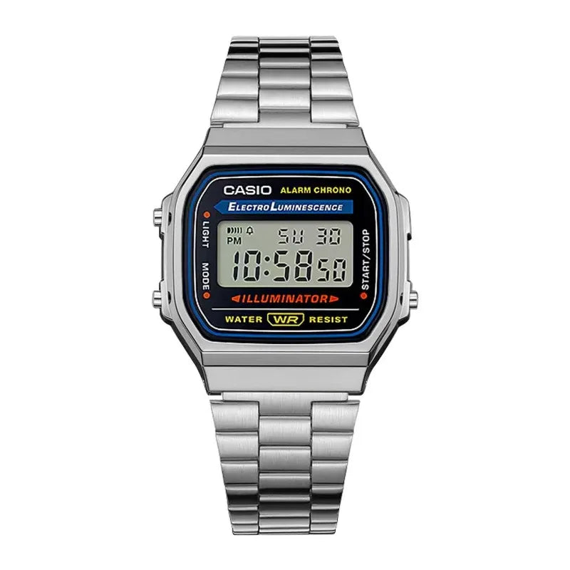 Casio A168WA-1W Retro Light Luxury Classic LED Digital Waterproof Men's Small Square Watch Quartz Movement Multifunctional Watch