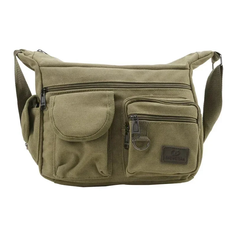 Heren Casual Sling Bag Messenger Crossbody Schouder Unisex Reizen Outdoor Vintage Tassen