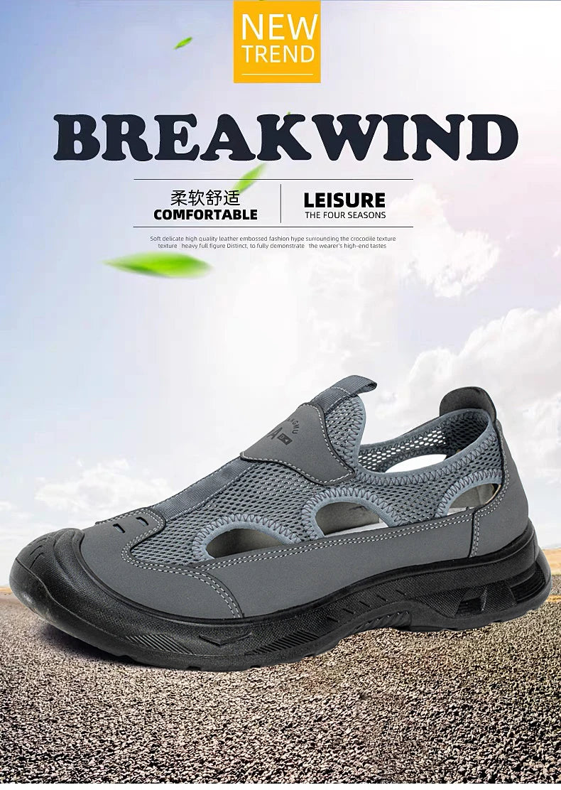 2025 Summer Men's Sandals New Hollow Breathable Beach Shoes Ultra Light Anti Slip Summer Casual Shoes Walking Shoes
