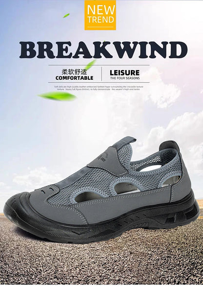 2025 Summer Men's Sandals New Hollow Breathable Beach Shoes Ultra Light Anti Slip Summer Casual Shoes Walking Shoes