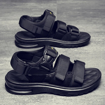 2023 New Design Men Rome Sandals Leather Fashion Sandals Black Men Summer Shoes Comfortable Cushion Soft Gladiator Sandals