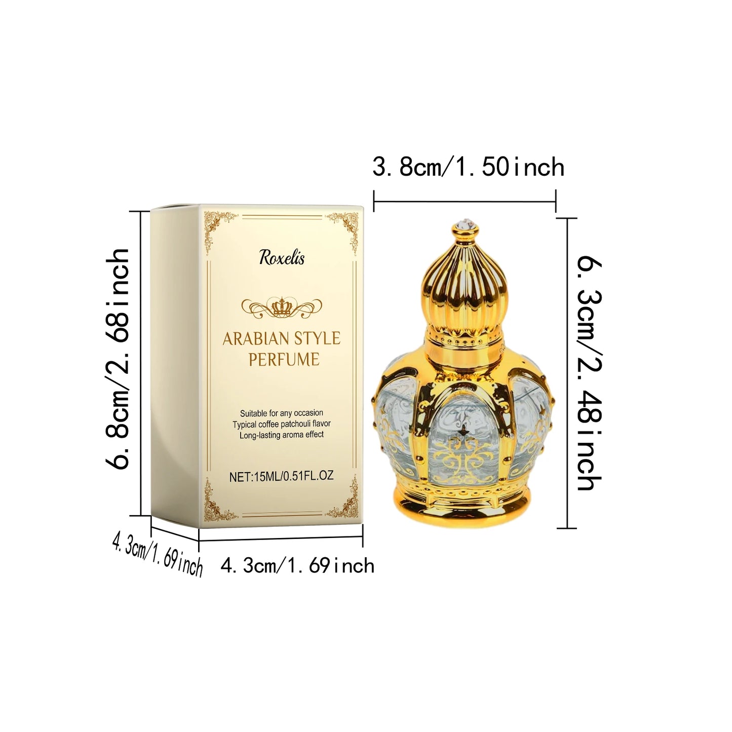Roxelis 15ml Coffee Patchouli Perfume For Women And Men Natural Fresh Long Lasting Fragrance Ideal For Daily And Gift Use