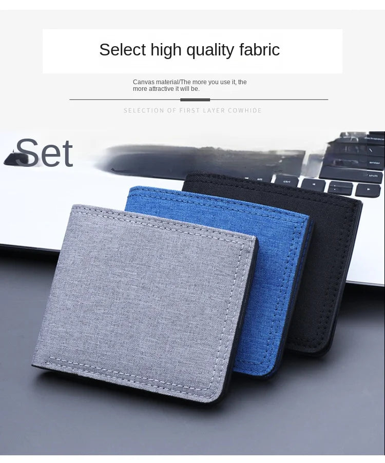 Horse Dragon Pattern Canvas Boy Girl Kids Wallet Black Card Holder Male Money Bag Bank Holder Short Purse Credit Card Case Bag