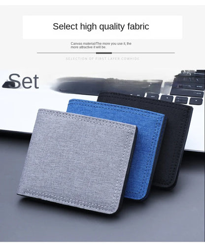 Horse Dragon Pattern Canvas Boy Girl Kids Wallet Black Card Holder Male Money Bag Bank Holder Short Purse Credit Card Case Bag