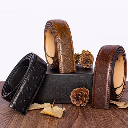 Genuine Leather Belts Without Buckle for Men Women High Quality Male Jeans Belt Large Size Belt No Buckle for Automatic Buckle