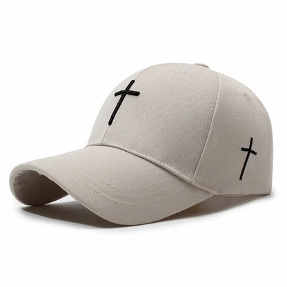 New Cross Embroidered Baseball Hat Adjustable UV Protect Duck Tongue Cap Breathable Show Face Small Sun Hat Unisex