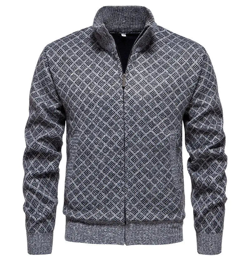 Men's knit sweater Korean version of the new trend of fall and winter casual collar sweater cardigan jacket men's clothing