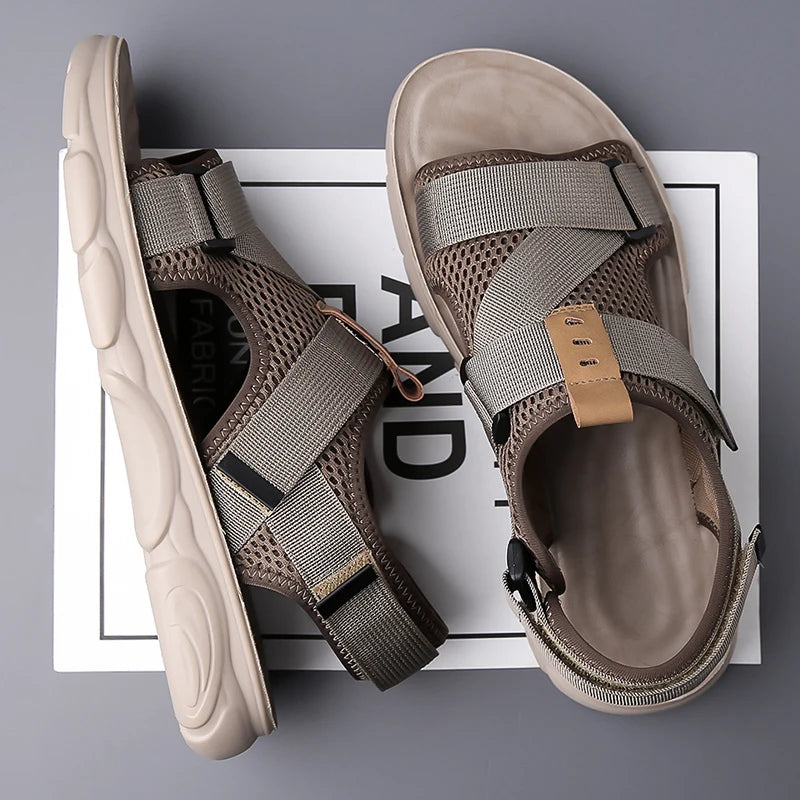 YRZL Sandals Soft Comfortable Non-Slip Men Shoes High Quality Beach Sandals Mens Gladiator Sandals Summer Casual Flat Shoes