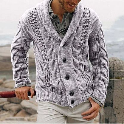 Knitted Cardigan Men's Single-breasted Loose Models Coarse Needle Sweater Men's Spring and Fall Outer Wear Mens Clothes