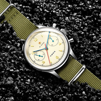 Red Star Retro 1963 Chronograph ST1901 Hand Winding Movement Air Force Pilots Aviation Sapphire Men Mechanical Watch Waterproof