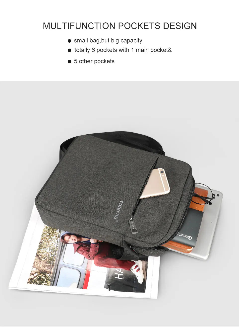 Tigernu New Men Messenger Bag High Quality Waterproof Shoulder Bag For Men Business Travel Crossbody Bag Male Mini Bag