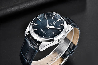 Benyar 5163 Top Brand Luxury Military Wristwatches Leather Quartz Watches Waterproof Simple Watch for Men Reloj Hombre