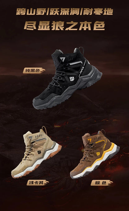 RAX Men Hiking Shoes Mid-top Waterproof Outdoor Sneaker Men Leather Trekking Boots Trail Camping Climbing Hunting Sneakers Women