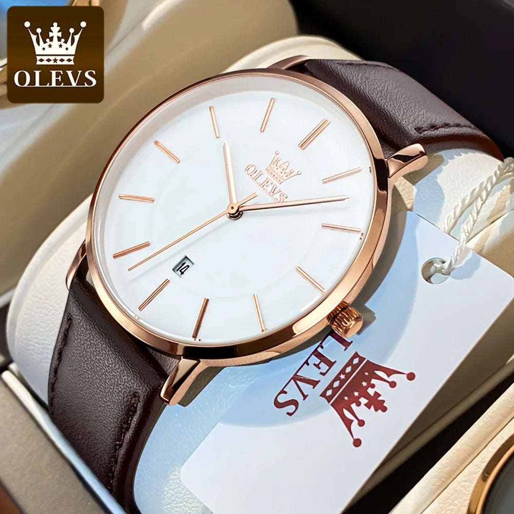 OLEVS 5869 Original Brand Fashion Men's Watch Simplicity Dial Trendy Quartz Watch Waterproof Date Milanese Mesh Belt  Wristwatch