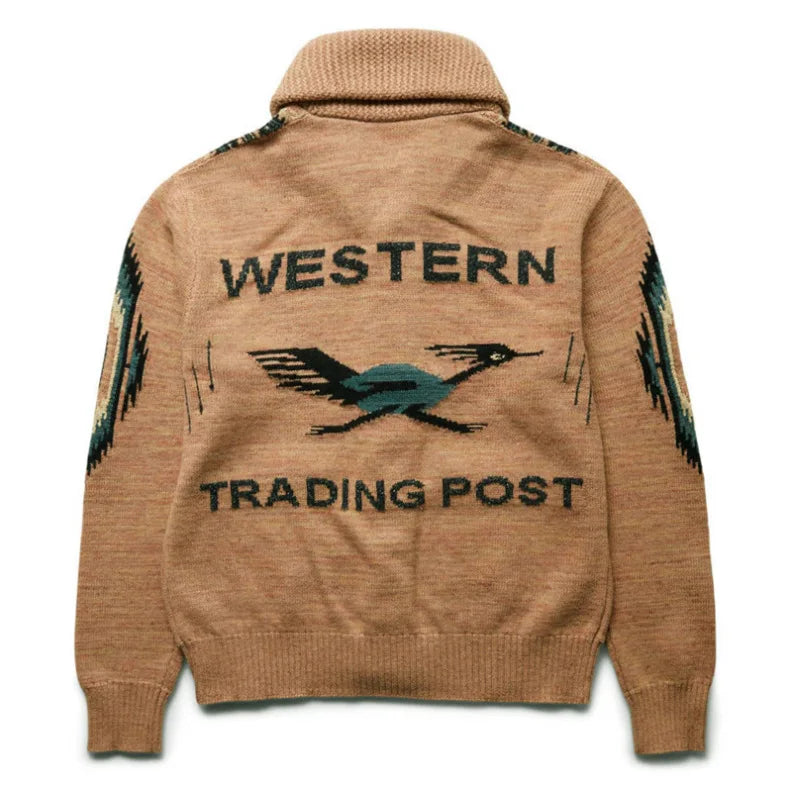 Vintage Long Sleeve Sweater Jacket Men Clothing Casual Jacquard Loose Autumn Winter Sweaters Warm Cardigan Coats Knitted Jumper