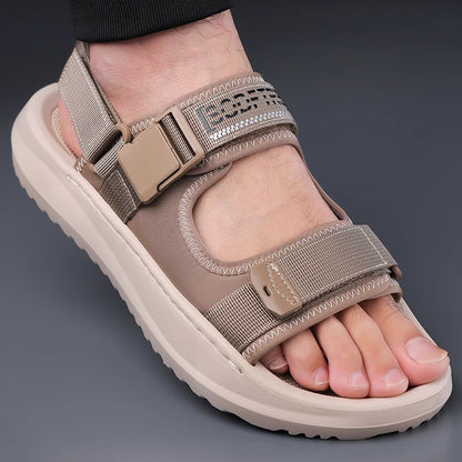 Men's Roman Sandals Summer Outdoor Sports Slip-On Shoes Anti-Slip Breathable Soft Bottom Casual Beach Shoes-WC20258