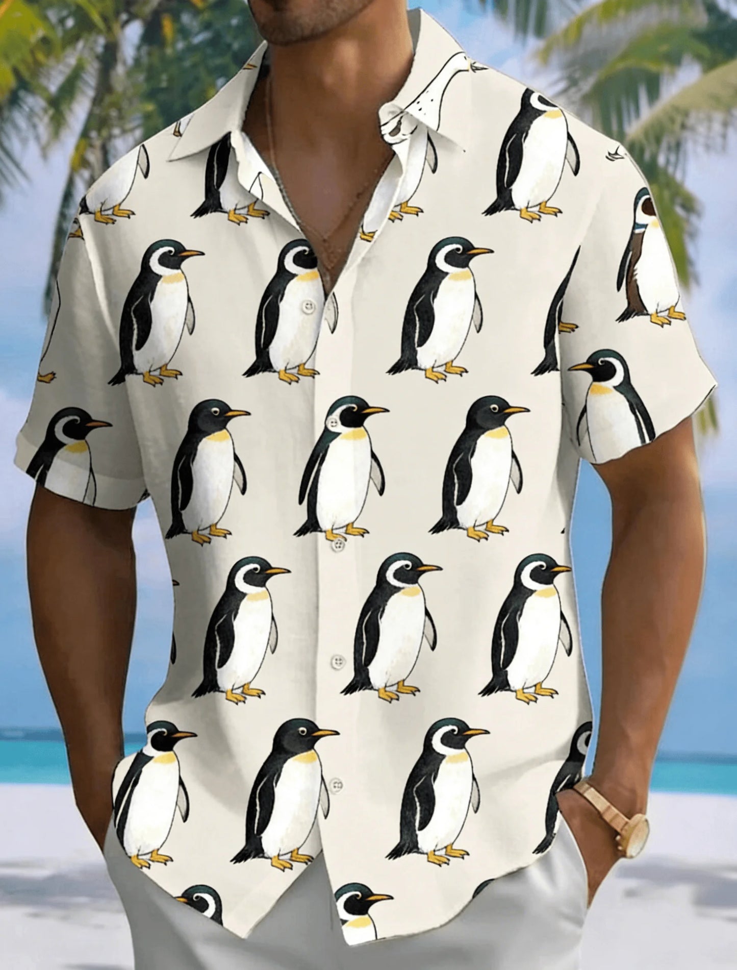 Men's Summer Casual Shirt, Simple Pattern Short Sleeved Shirt, Breathable Lightweight Top, Suitable for Daily Wear
