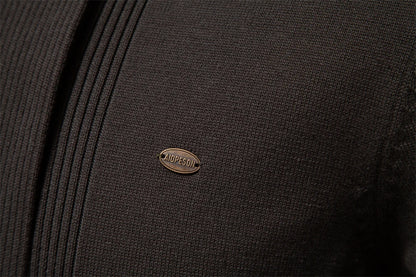 2023 New Winter Cotton Cardigan for Men Quality Mens Sweater Fashion Turn Down Collar Knitted Sweaters for Men