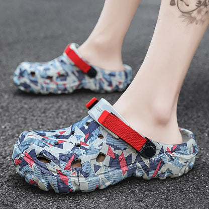 Plus Size 47 Summer Men Sandals Light Soft EVA Men's Hole Shoes Outdoor Slippers Home Garden Clogs Male Beach Flats Slides