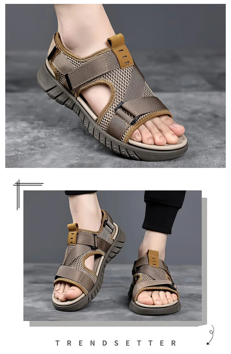 Men's 2026 New Summer Water Shoes Slip-On Breathable Mesh Quick-Dry Anti-Slip Driving Beach Outdoor Sports Sandals