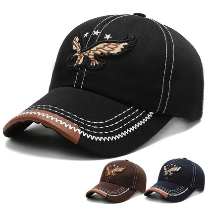 1pc Men's Eagle Embroidery Baseball Cap Korean Deepening Big Head Circumference Women's Trendy Casual Couple Sunscreen Sun Hat