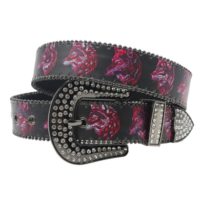 Hip hop Diamond Wide Colour Belt Fashion Rhinestone Vintage Buckle Belt Y2K BB bek Belt