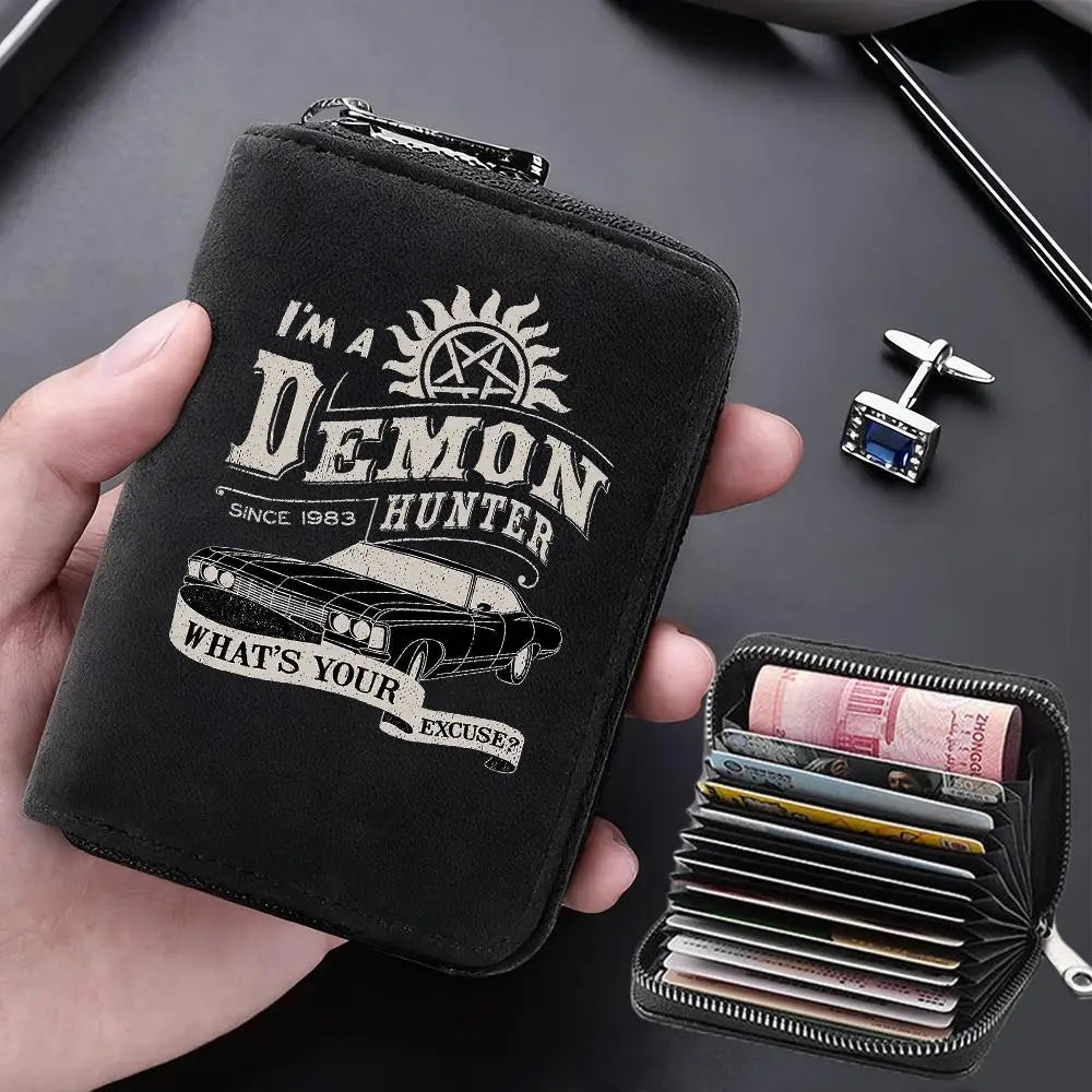 Supernatural Multifunctional Card Bag 11 Cards Slot Credit Card Holder Anti Demagnetization Wallets Cover Zipper Wallet for Men