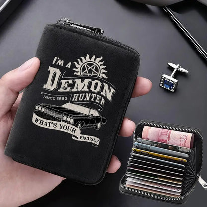 Supernatural Multifunctional Card Bag 11 Cards Slot Credit Card Holder Anti Demagnetization Wallets Cover Zipper Wallet for Men
